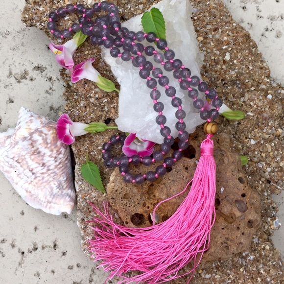 Aquamarine Stone Tassel Necklace - Picture 3 of 3