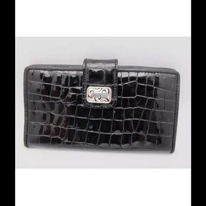 BRIGTON NEW BLAC CROC BI-FOLD WALLET