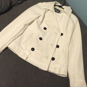 Off-white pea coat