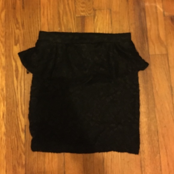 Black lace peplum skirt