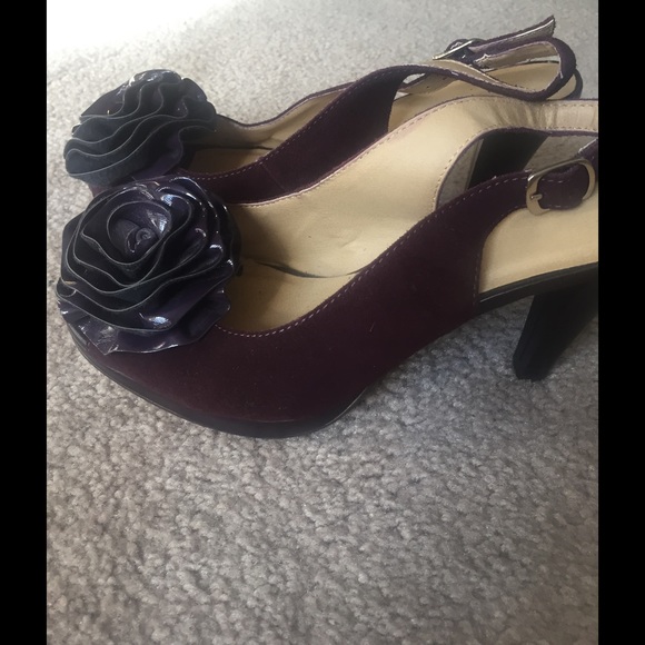 Purple Suede Slingbacks - Picture 1 of 3