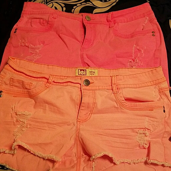 2 pairs of neon color Lei Shorts