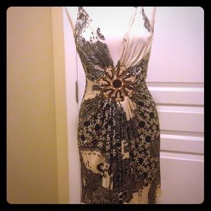 Sky dress with medallion accent