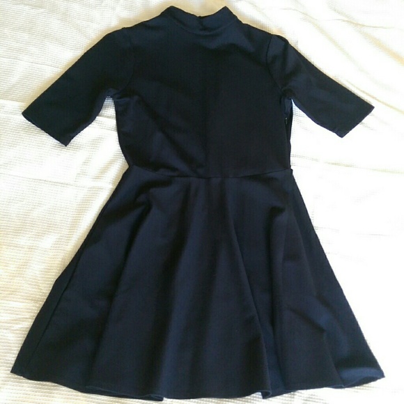Navy high neck cocktail dress! - Picture 2 of 4