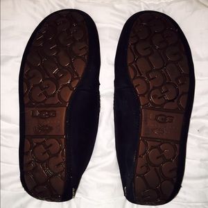 UGG Sheepskin, Suede, Wool Lined Blue Slippers