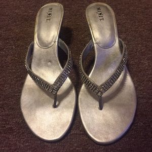 Diamond-Studded Silver Heels