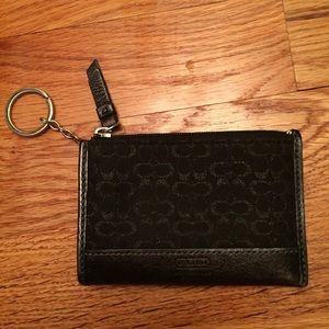 Coach Black Coin Purse/Card Holder Key Ring