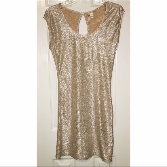 gold metallic dress