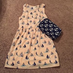 Sail boat pattern dress