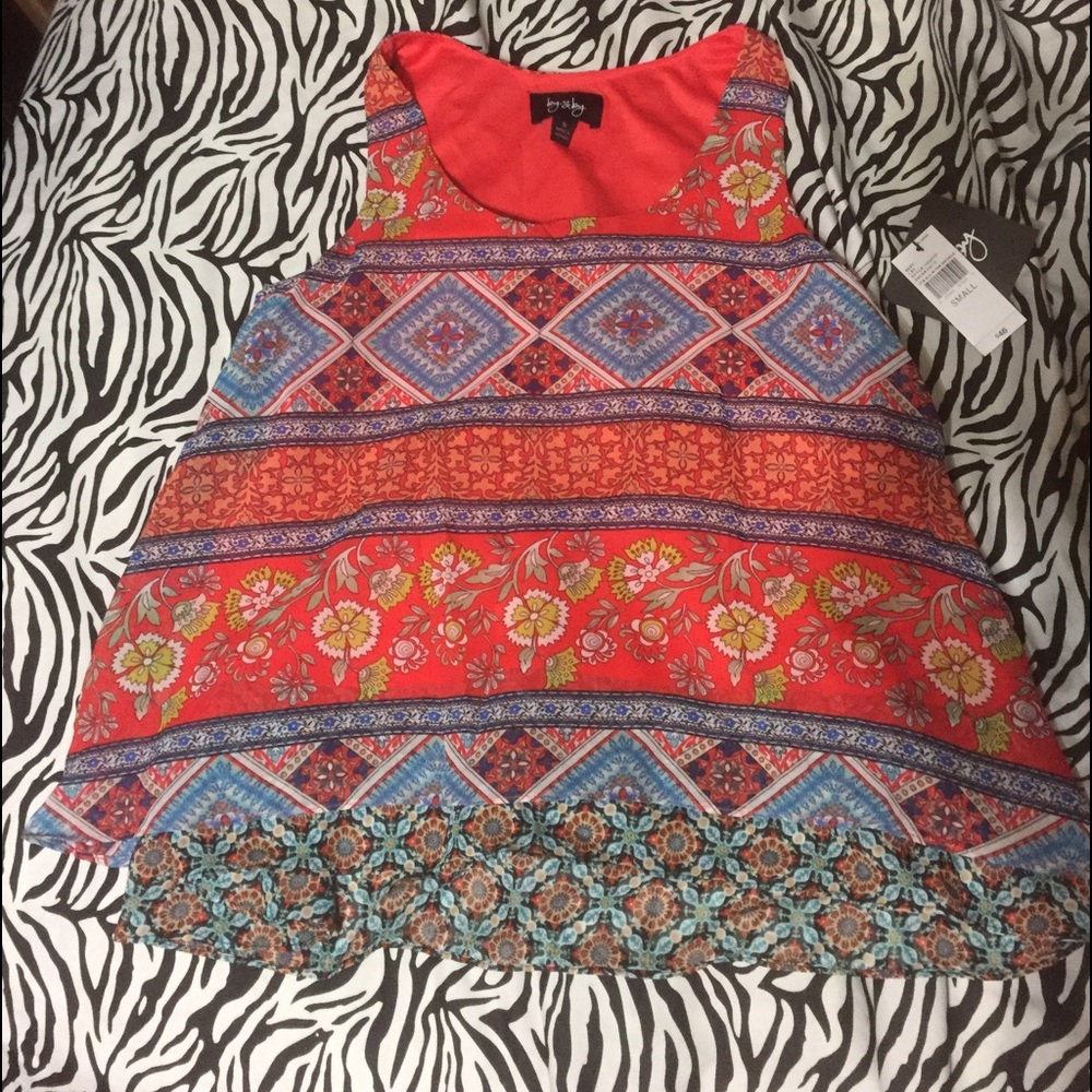 By&by brand boho tribal pattern shirt tank