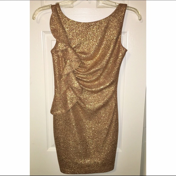 ADRIANNA PAPELL Golden cocktail dress