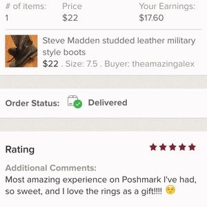 Another happy posher buyer!  💕💕❤️. 5🌟rating