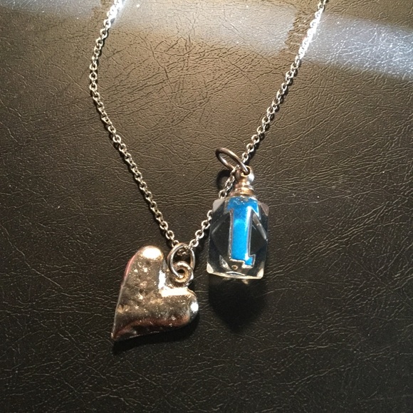 Jewelry - Silver Heart Necklace with Crystal Bottle (Glows)