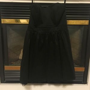 Short Black Strapless Junior Dress