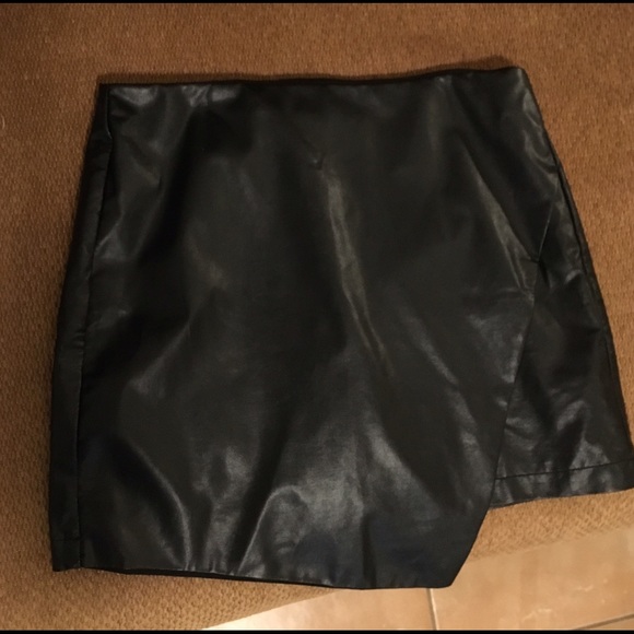 Black pleather skirt from Nasty Gal.