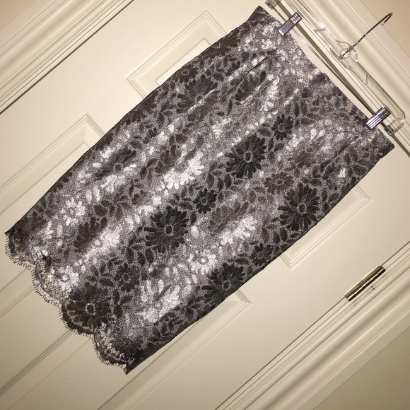 Carlisle Silver Lace Skirt