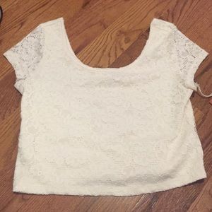 Cream Lace Crop Top