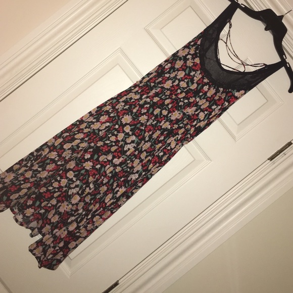 Floral Multicolor Lace Up Back Dress