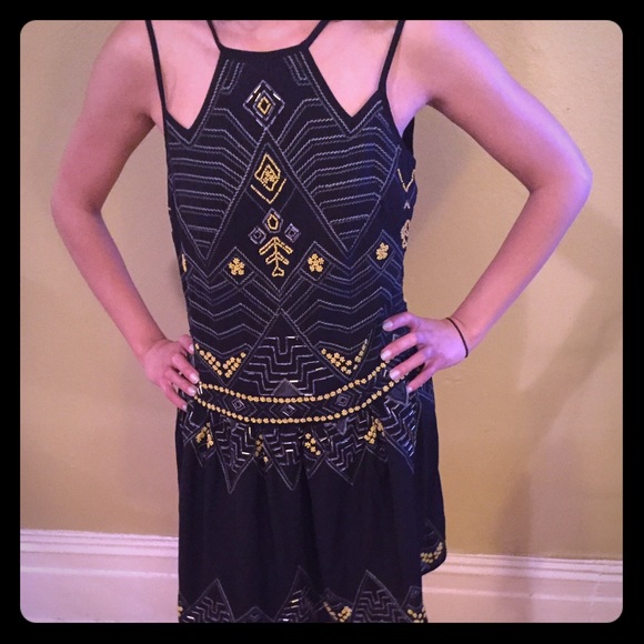 Free People Beaded Embroidered Dress XS