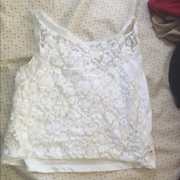 White Lace Crop Top