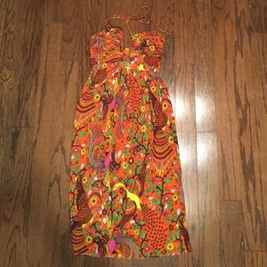 T-Bags printed midi halter dress