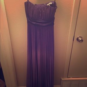 Purple sparkly long prom dress