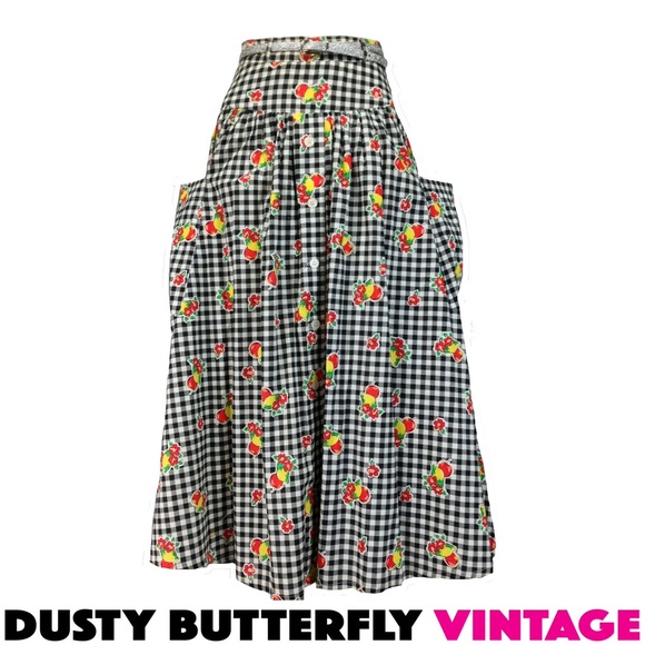 Vintage Dresses & Skirts - [SOLD]VINTAGE SKIRT 70s Button Down HIGH WAIST Gin