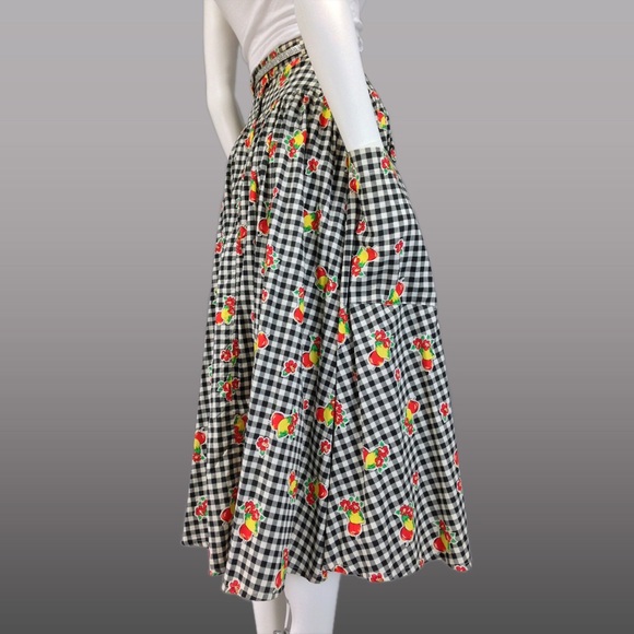 [SOLD]VINTAGE SKIRT 70s Button Down HIGH WAIST Gin - Picture 3 of 5