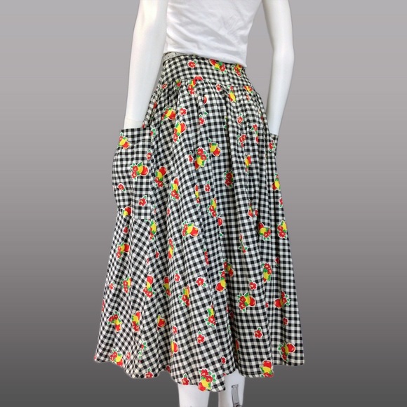 [SOLD]VINTAGE SKIRT 70s Button Down HIGH WAIST Gin - Picture 4 of 5