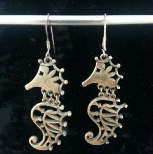 Brass Seahorse Earrings