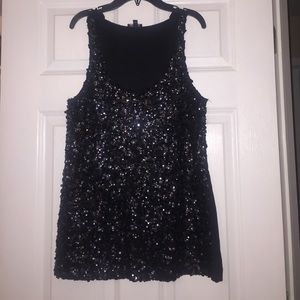 Black sequin tank top