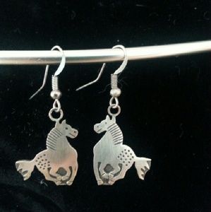 Sterling silver horse earrings