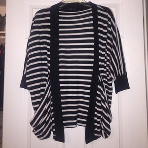 Black and white striped cardigan