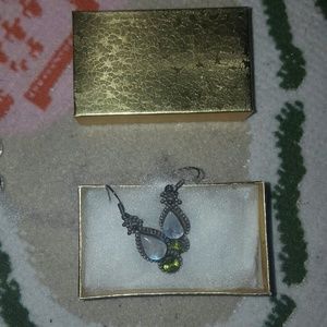 Handmade opal teardrop earrings