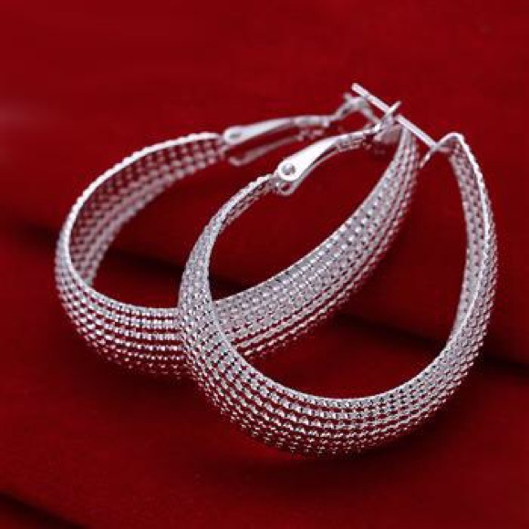 Stunning Sterling silver hoops