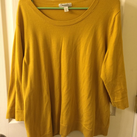 Dress barn 3x mustard 3/4 sleeve sweater