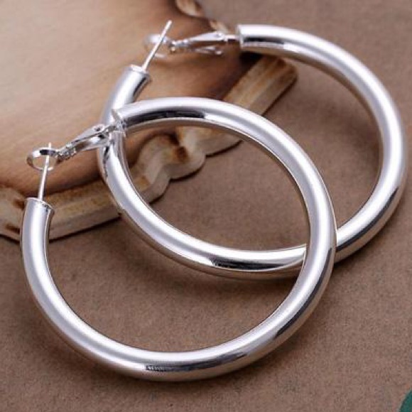 Oversized Sterling Silver Hoops