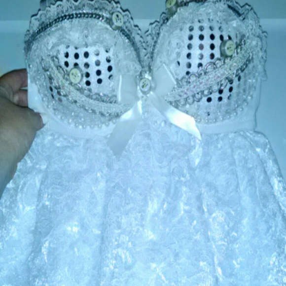 ***EDC SALE*All white light up rave baby doll EDC!