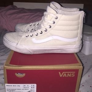 USED ONCE. Vans Sk8 hi Slim Zip (Overwashed color)