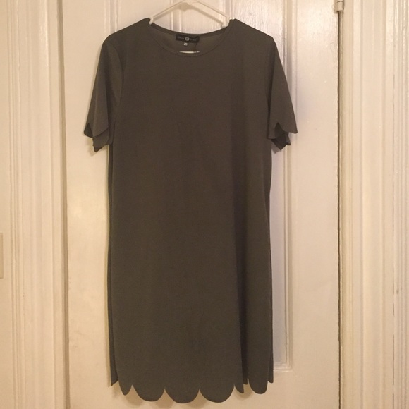 ASOS Curve Dresses & Skirts - Olive green scallop dress