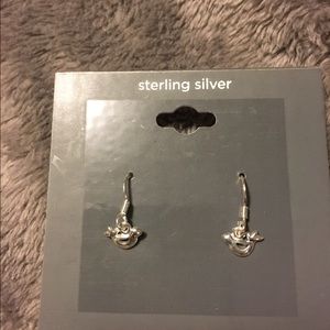 Sterling silver dove earrings