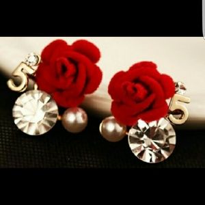 designer inspired rose no 5 earrings
