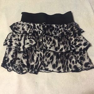 Black and White Cheetah Print Skirt