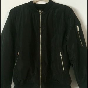 Black and Orange Bomber Jacket  size 14 (unisex)