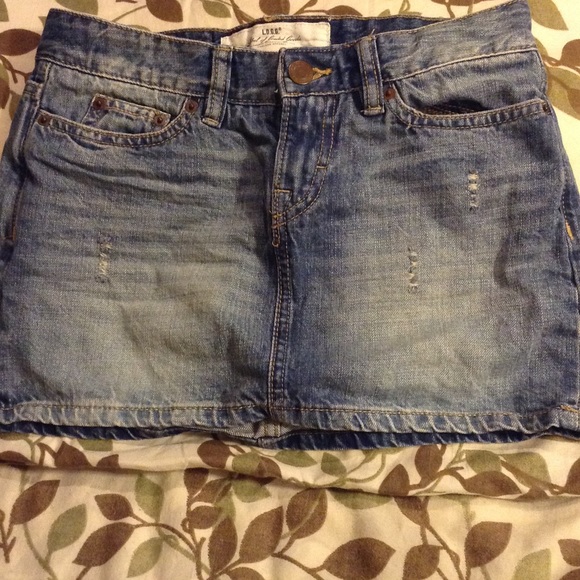 High waisted denim skirt