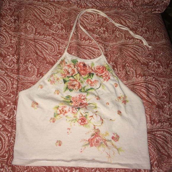 Floral halter top