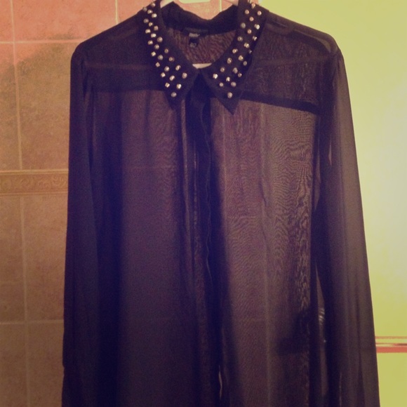 See Through Long Sleeve Blouse