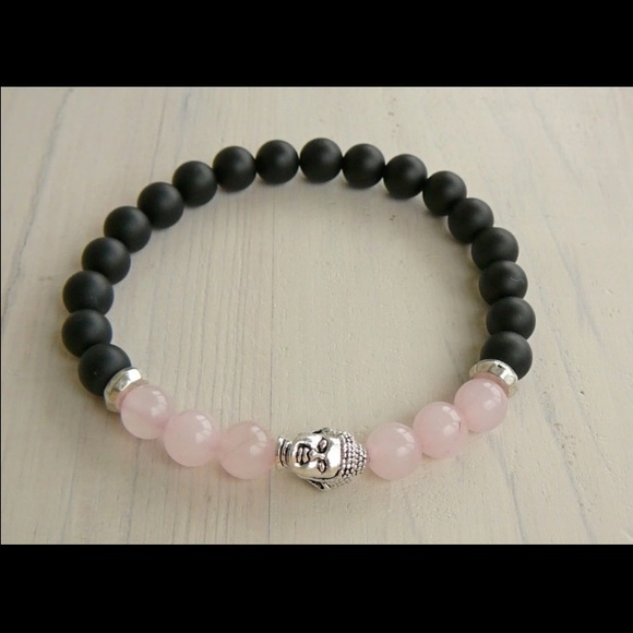 Rose Quartz Matte Bead Bracelet - Picture 2 of 3