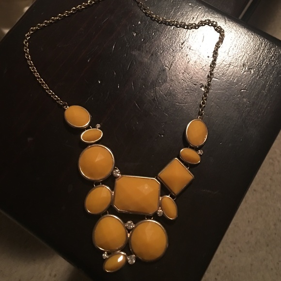 Yellow big statement necklace