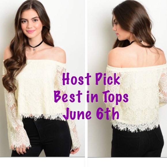 ❤️HP❤️ Off the shoulder lace top NWOT - Picture 5 of 5